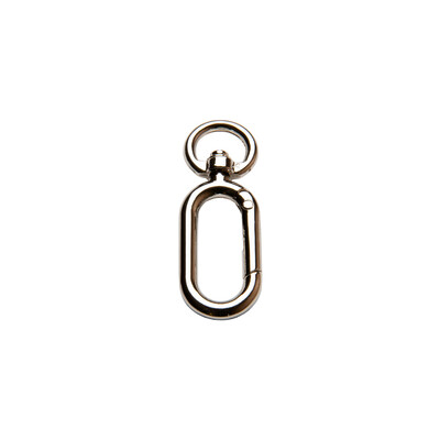 Moschettone in zama ovale mm.12 con anello per borse